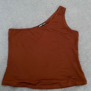 Shein Brown one-shoulder crop top